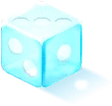 Indice Dé en glace dans le décor