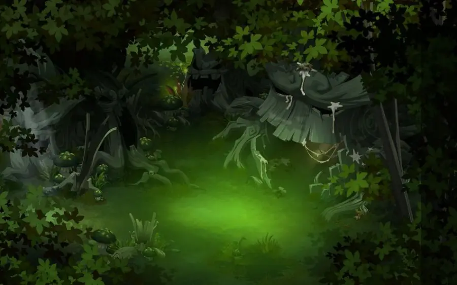 Vaincre le gardien confié, en [-9,-14] (Forêt Sombre)