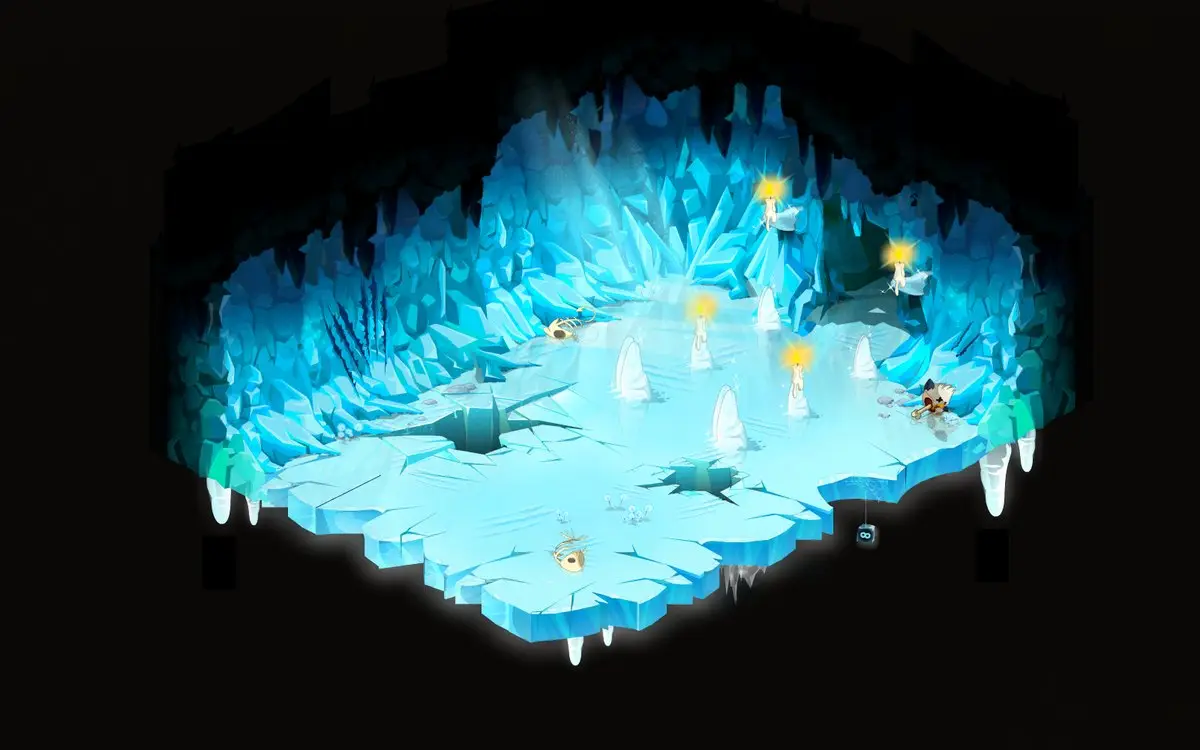 Tanière Givrefoux : l'entrée du donjon, en [-76,-75] (Cavernes des Givrefoux)