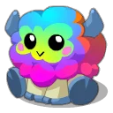Icône de Peluche de bouftou arc-en-ciel